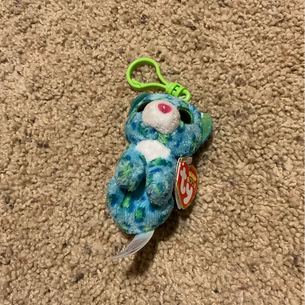 Ty Plush Keychain with Blue and Green Spots